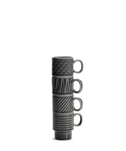 Coffee & More Espressomuki harmaa, 4 kpl