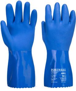 Sininen PVC Kemikaalisuojakäsine
