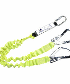 Kaksipäinen Y-joustoturvaköysi nykäyksenvaimentimella